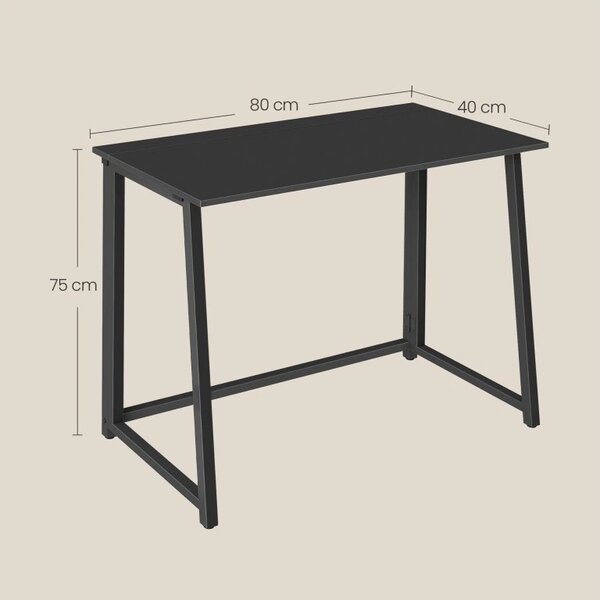 Set do pracovny ZARIMO stůl 80x40 cm, černá + křeslo AVOLA z eko kůže, růžové