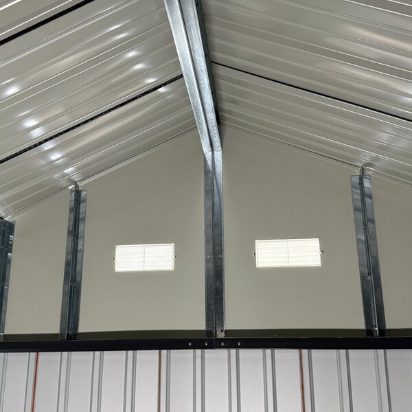 KONDELA Plechový zahradní domek na nářadí, hnědá/antracitová, 3,6x3,1x2,5 m, GABKO