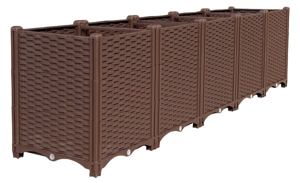 KONDELA Vyvýšený záhon, hnědý, plast, UTLAN TYP 1