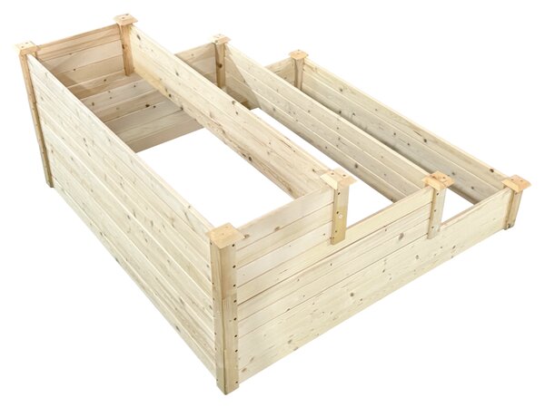 KONDELA Modulární vyvýšený záhon, hnědý, dřevo, SANYM
