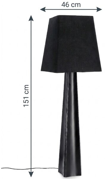 Bizzotto Černá stojací lampa Tripura 151 cm