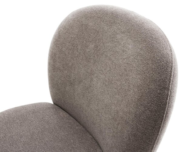 DELIFE Jídelní židle Nube-Flex strukturovaná látka měkký taupe křížová podnož široká grafitová 360° otočná houpací funkce taštičkové pružiny