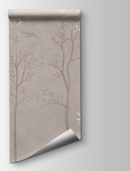 Fototapeta Tapeta se stromy a ptáky, Přírodní fototapety, Populární fototapety, t00775 - Tapeko.co.cz