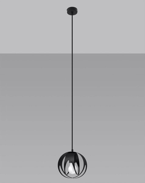 Závěsné svítidlo Tulos 1, 1x černé kovové stínítko