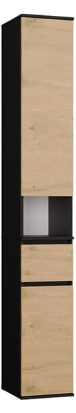TP Living Vysoká koupelnová skříňka Lior 30 cm dub Artisan/černá