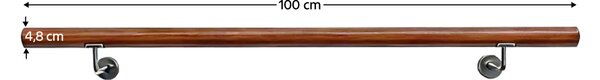 KONDELA Madlo/zábradlí, masivní dřevo, hnědá, 100 cm, MANEL TYP 1