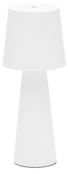 Kave Home Bílá kovová zahradní stolní LED lampa Arenys S