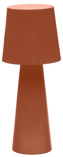 Kave Home Terakotově červená kovová zahradní stolní LED lampa Arenys M