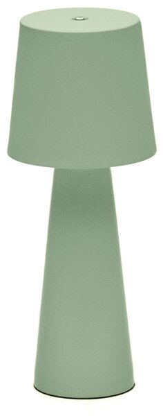 Kave Home Mátově zelená kovová zahradní stolní LED lampa Arenys S