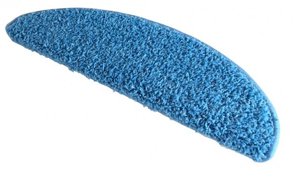 Nášlapy na schody Color Shaggy půlkruh | modré Velikost nášlapu: 24 x 65 cm, Tvar: Půlkruh