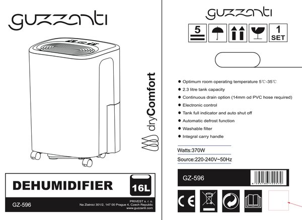 Odvlhčovač Guzzanti GZ 596 Guzzanti