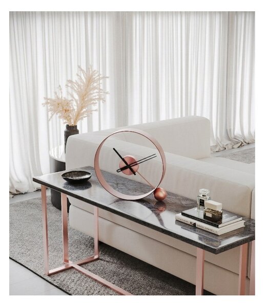 Mclocks Designové stolní hodiny Endless brushed pink/black 32cm