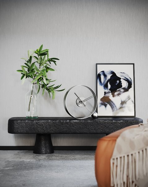 Mclocks Designové stolní hodiny Endless brushed silver/black 32cm