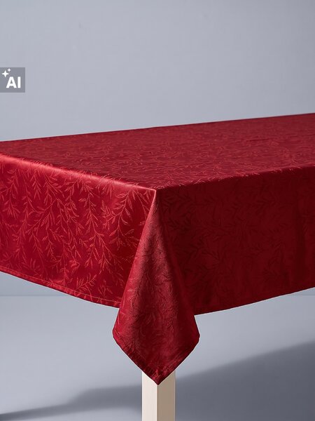 Sinsay - Žakárový ubrus s rostlinným vzorem - červená