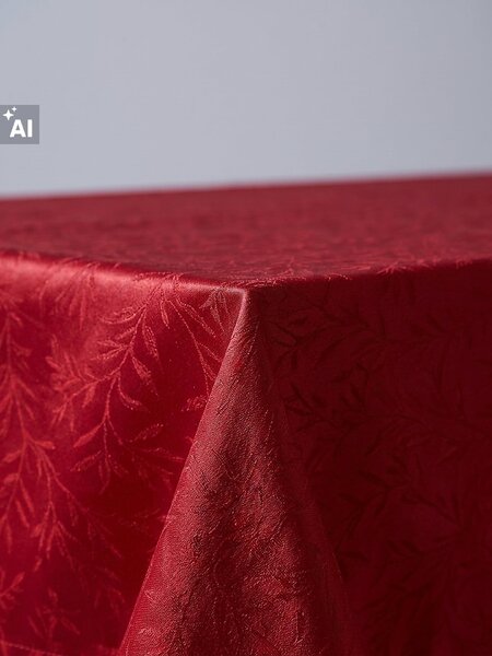 Sinsay - Žakárový ubrus s rostlinným vzorem - červená