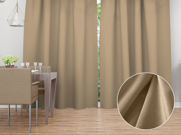 Biante Sametový závěs Velvet Premium SVP-045 Kávově béžový - šířka 135 cm 135x140 cm