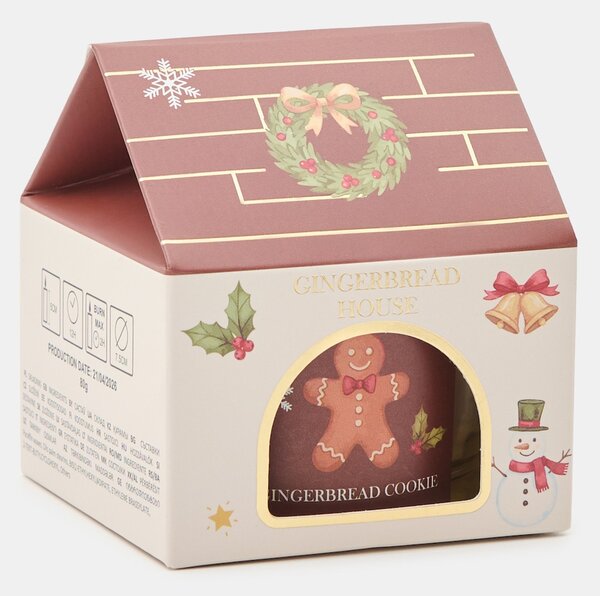 Sinsay - Vánoční vonná svíčka s potiskem perníčkového panáčka Gingerbread - béžová