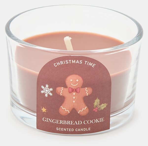 Sinsay - Vánoční vonná svíčka s potiskem perníčkového panáčka Gingerbread - béžová