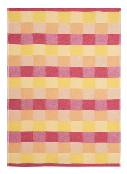 Utěrka DESIGN kostičky oranžovočervená 50 x 70 cm