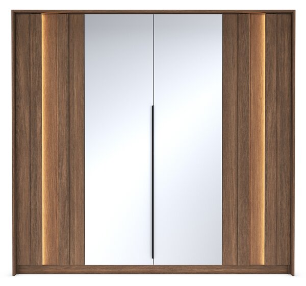 Otevírací skříň Flaro 223 cm s osvětlením - dub dunin