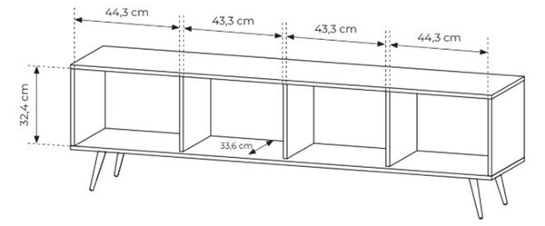 Moderní RTV skříňka Flaro 184 cm s osvětlením - dub dunin