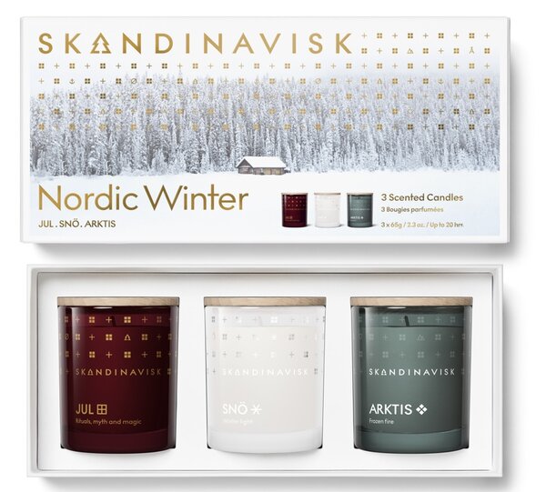 Skandinavisk Dárková sada svíček Nordic Winter - 3 ks SDK185