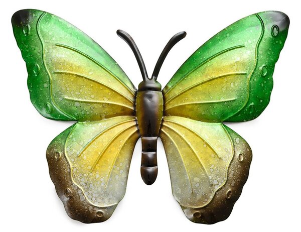 Nástěnná kovová dekorace motýl BUTTERFLY 40 cm - více barev Barva: Fialová