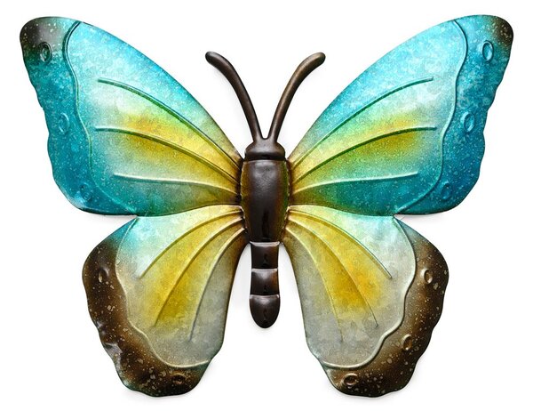 Nástěnná kovová dekorace motýl BUTTERFLY 40 cm - více barev Barva: Fialová
