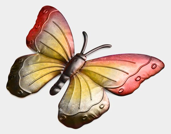 Nástěnná kovová dekorace motýl BUTTERFLY 40 cm - více barev Barva: Fialová