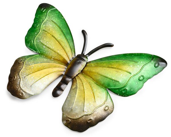 Nástěnná kovová dekorace motýl BUTTERFLY 40 cm - více barev Barva: Fialová