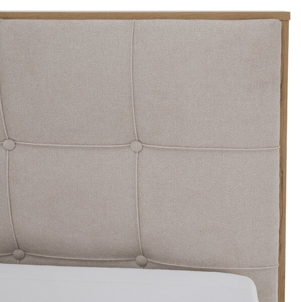 KONDELA Elektrická polohovací postel, boxspring, béžová/dub artisan, 120x200, TIANA