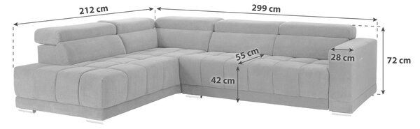 ROHOVÁ SEDAČKA, dřevo, kov, textil, šedá Luca Bessoni - Sedací soupravy, Online Only