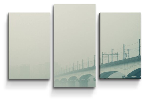 Sablio Obraz - 3-dílný Železniční most - 75x50 cm
