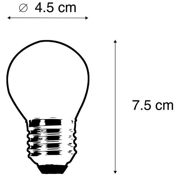 Sada 5 stmívatelných LED vláknových žárovek E27 3W 250lm 2700K