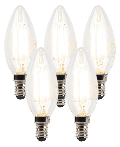 Sada 5 stmívatelných LED svíček E14 B35 čiré 3W 250lm 2700K