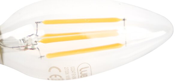 Sada 5 stmívatelných LED svíček E14 B35 čiré 3W 250lm 2700K