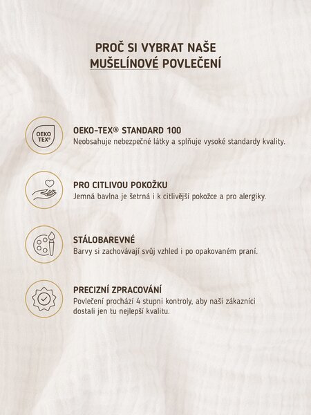 MK Lůžkoviny Francouzské mušelínové povlečení - Alexia cappuccino 220 × 200 cm, 2ks 70 x 90 cm
