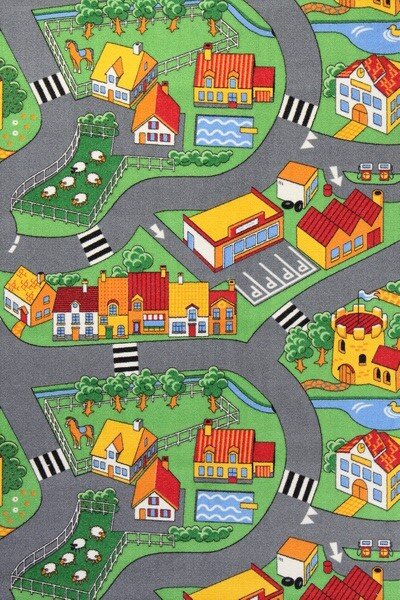 Metrážový koberec bytový Little Village 90 město - šíře 3 m
