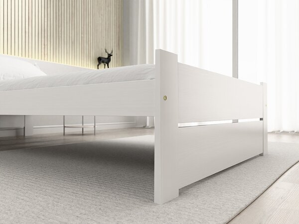 Postel IKAROS DOUBLE 90 x 200 cm, bílá s lamelovým roštem