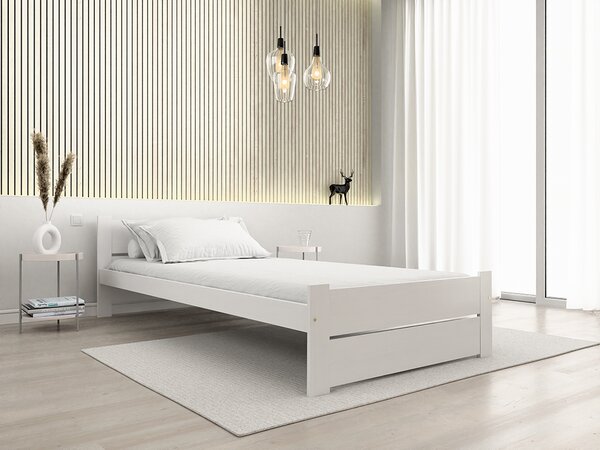 Postel IKAROS DOUBLE 90 x 200 cm, bílá s lamelovým roštem
