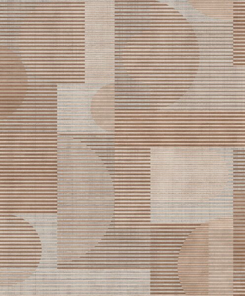 Šedo-hnědá geometrická vliesová tapeta na zeď, AL26282, Allure, Decoprint