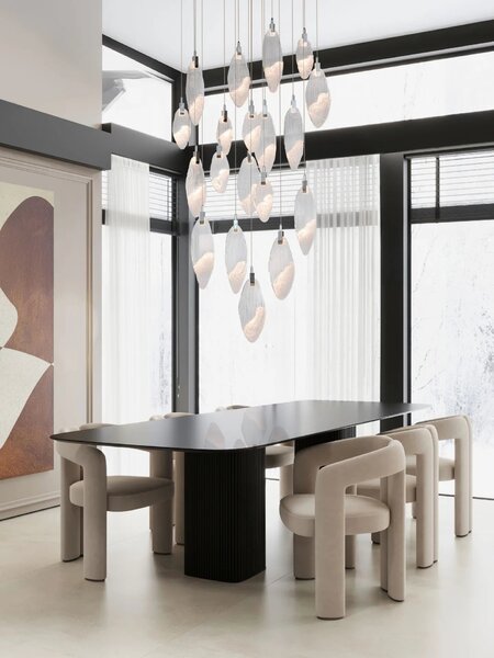 LED moderný luster Seriq 81 Čierna – Černá