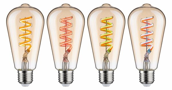 PAULMANN Filament 230V Smart Home Zigbee 3.0 LED žárovka ST64 E27 6,3W RGBW+ stmívatelné zlatá