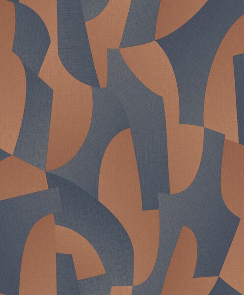 Modro-hnědá geometrická vliesová tapeta na zeď, AL26272, Allure, Decoprint