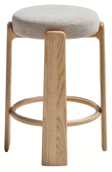 Kave Home Béžová dřevěná barová židle Granite II. 75 cm
