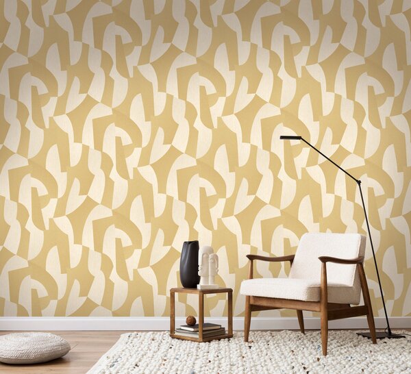 Okrová geometrická vliesová tapeta na zeď, AL26271, Allure, Decoprint