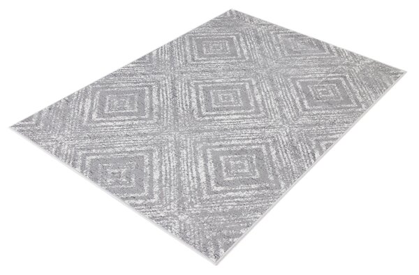 Agnella Kusový koberec FD Sensi Rati Popel Geometrický šedý Rozměr: 80x150 cm
