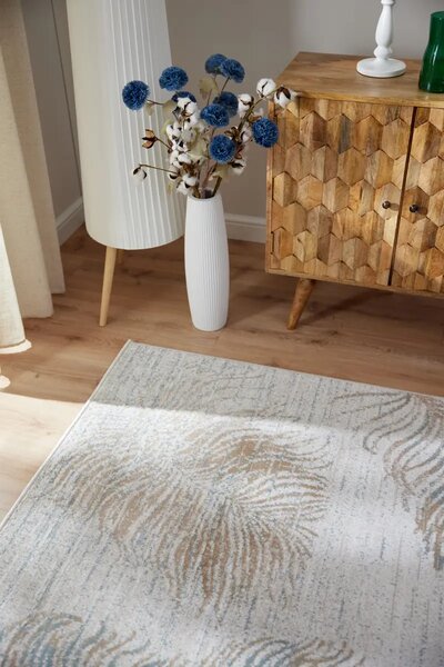Agnella Kusový koberec FD Sensi Rimka Mátový Listy béžový Rozměr: 80x150 cm