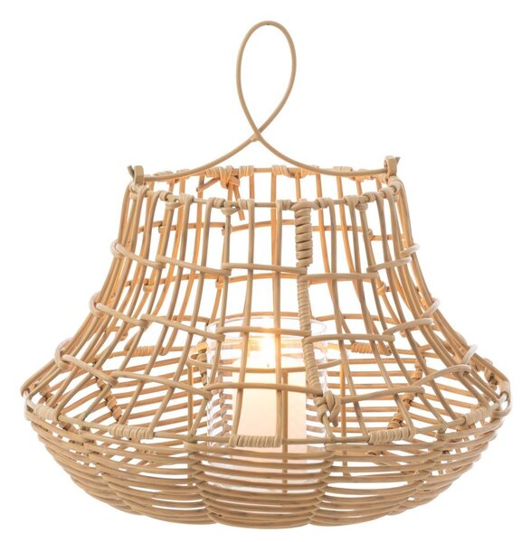 Béžová ratanová závěsná lucerna Giro - 33*33*33 cm - J-Line by Jolipa