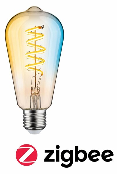 PAULMANN Filament 230V Smart Home Zigbee 3.0 LED žárovka ST64 E27 7,5W měnitelná bílá stmívatelné zlatá